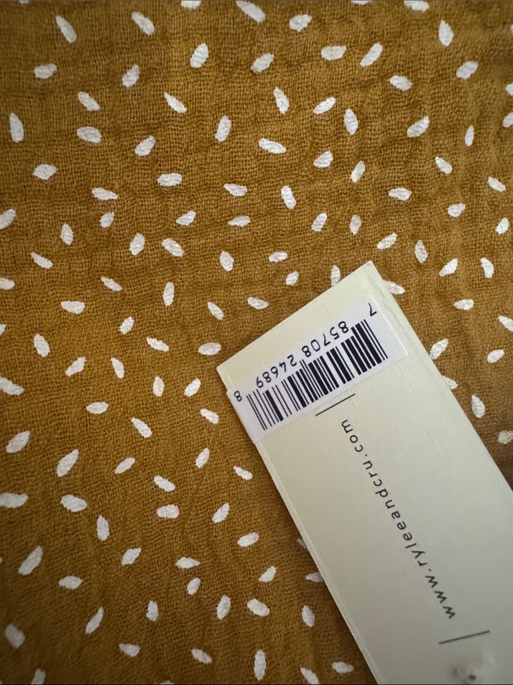 Rylee + Cru Mustard Halter jumpsuit with White Print NWT 0-3 month - Picture 5 of 5